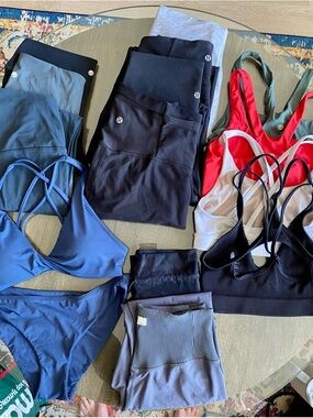 Large bundle of gently used activewear. Lululemon, CRZ Yoga, Vuori, Free People